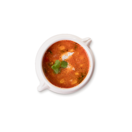 Soupe au maïs et à la tomate