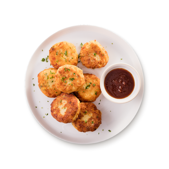 Gâteaux de maïs, pommes de terre et mozzarella