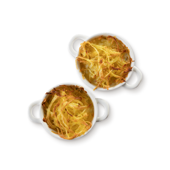 Tarte aux fruits de mer garnie de pommes de terre