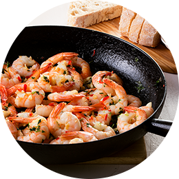 Crevettes au beurre et à l'ail