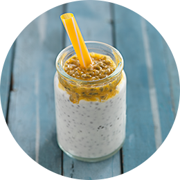 Smoothie fruit de la passion,vanille et chia