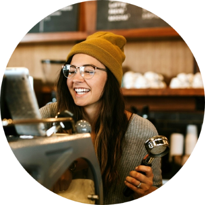 Barista smiling