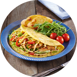 Omelette-wrap au poulet