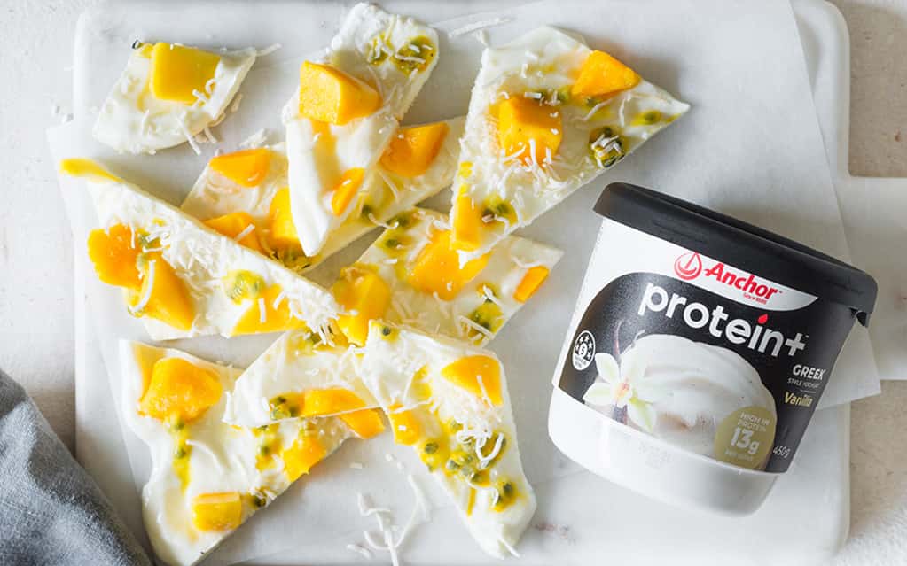 Anchor Protein+  Coconut and Mango Yoghurt Bark