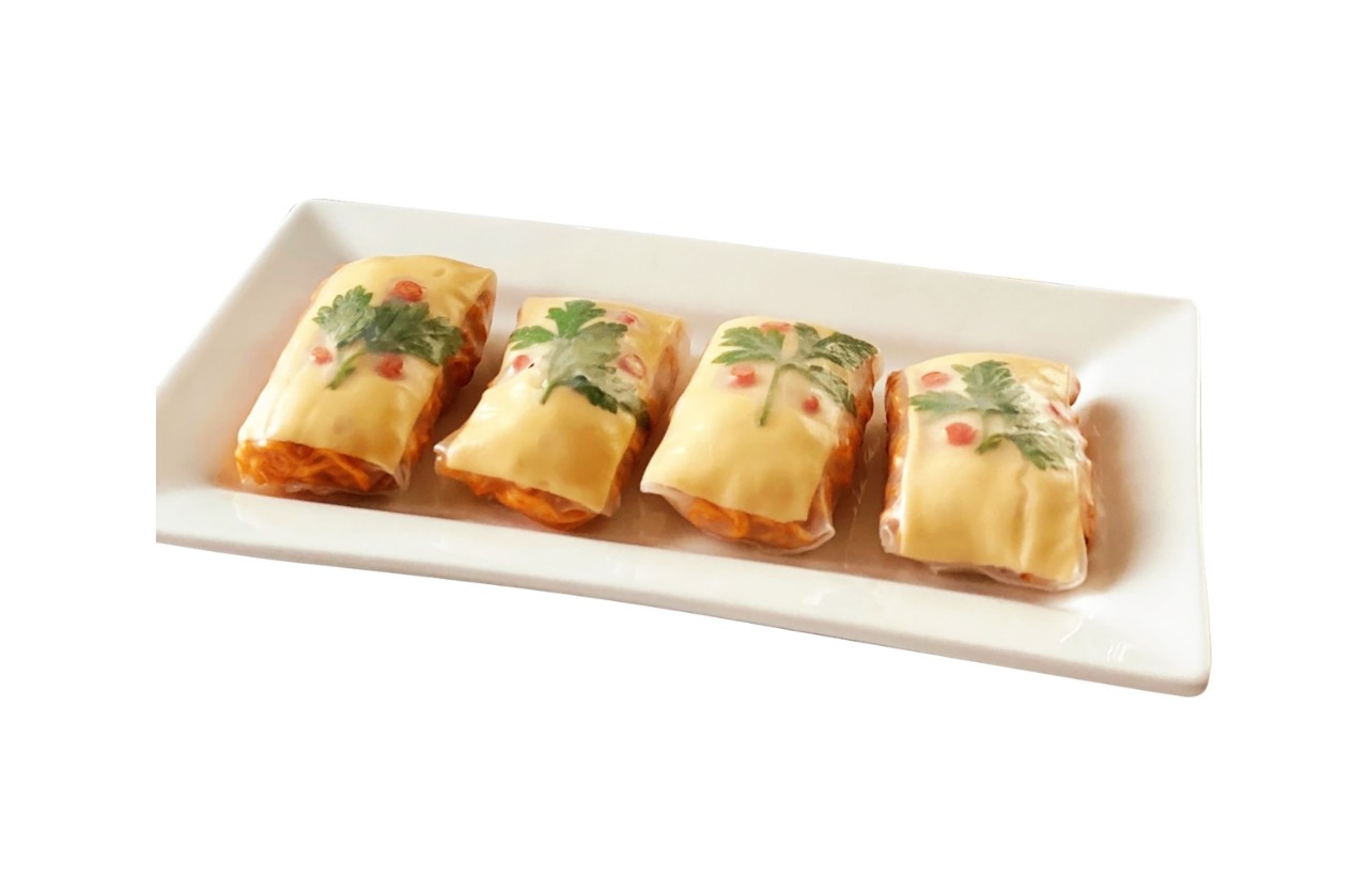Cheese Ramen in Vietnamese Wraps