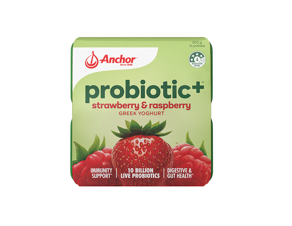 Anchor Probiotic+ Strawberry & Raspberry 4pk