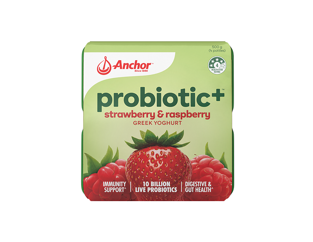 Anchor Probiotic+ Strawberry & Raspberry 4pk
