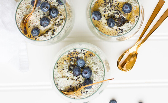 Delicious Blueberry Coconut Chia Puddings