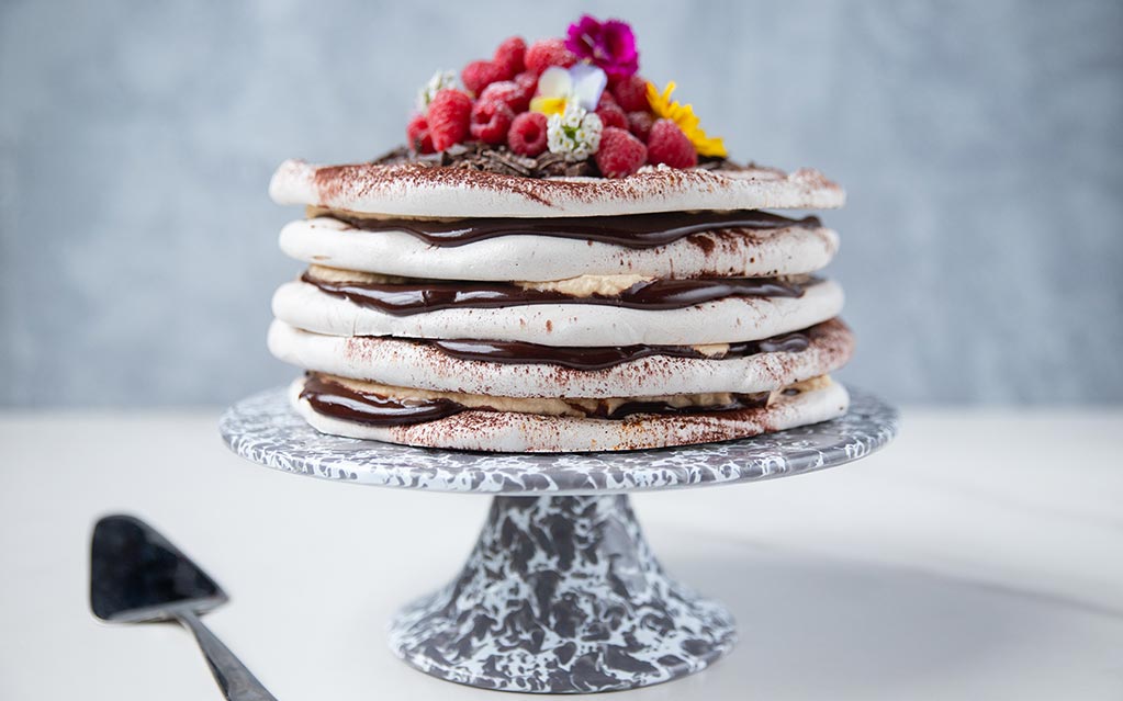 Chocolate & Espresso Meringue Layer Cake 