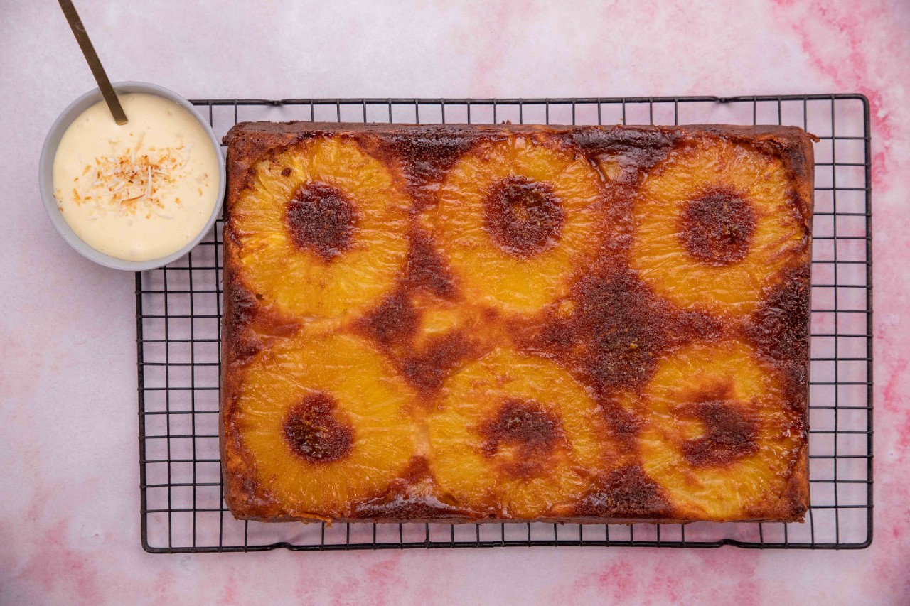 Pineapple & Coconut Tray Bake with Cream Cheese Icing