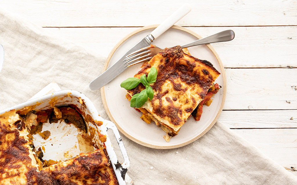 Eggplant & Roasted Pumpkin Lasagne