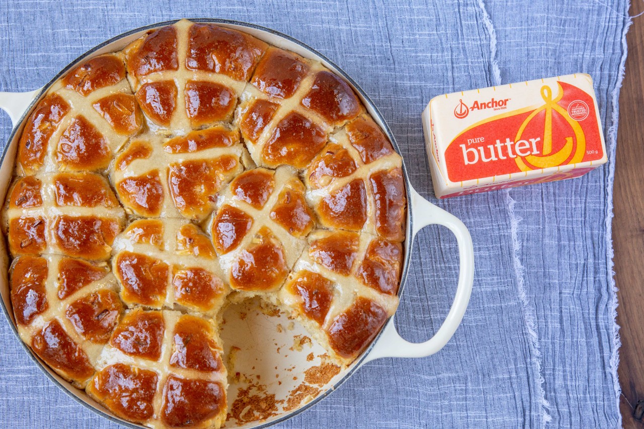 Apple & Cardamom Hot Cross Buns