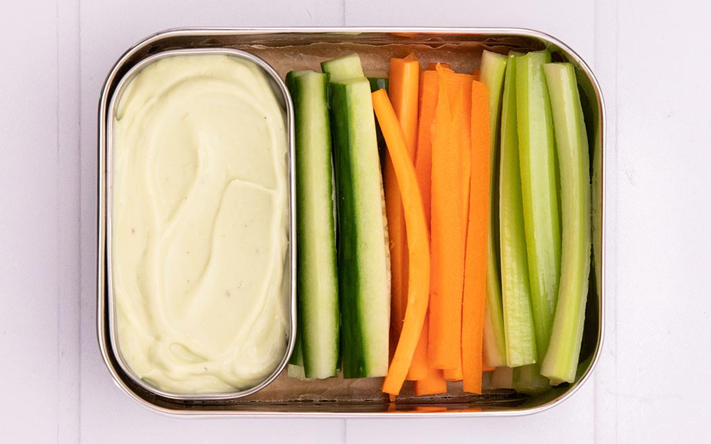 Avocado & Yoghurt Dip With Veggie Sticks