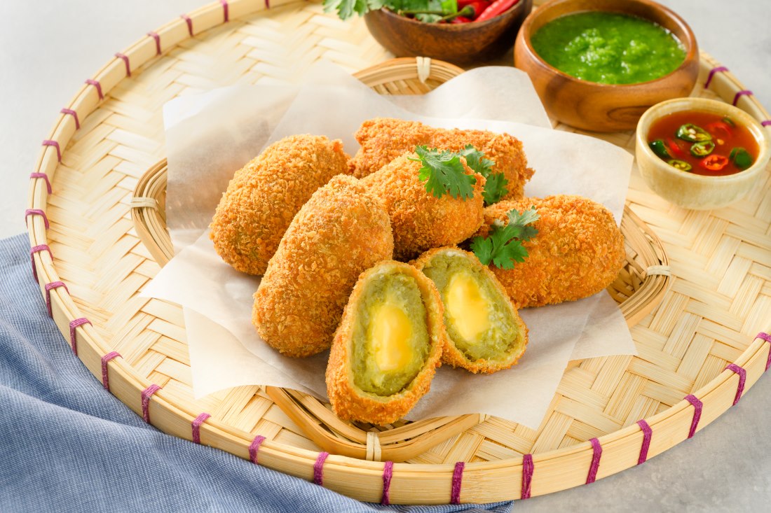 Cheesy Fried Spring Rolls