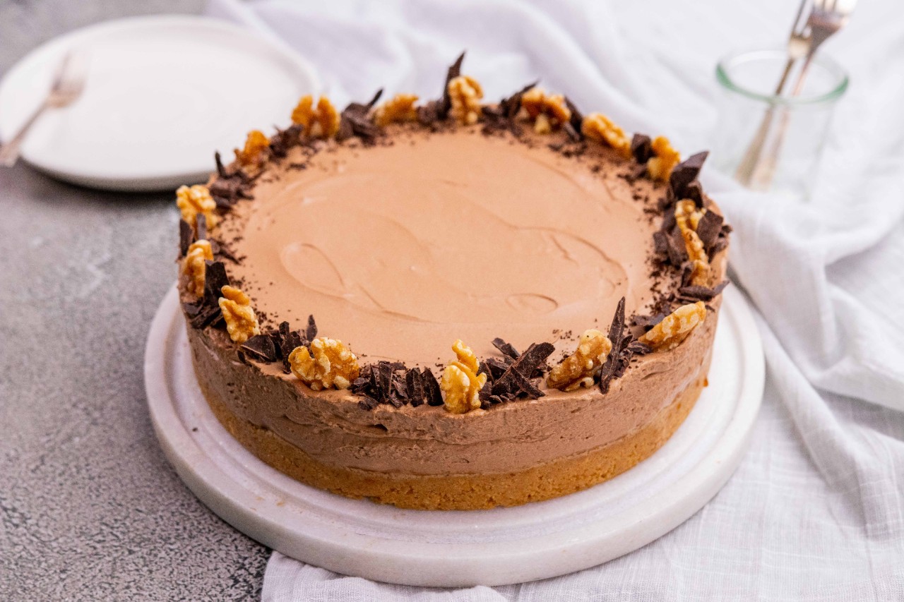 Coffee & Walnut No Bake Cheesecake 